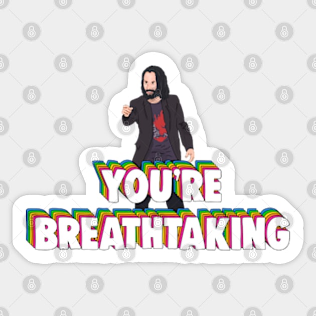 You're breathtaking Keanu Reeves Memes Sticker by Barnyardy